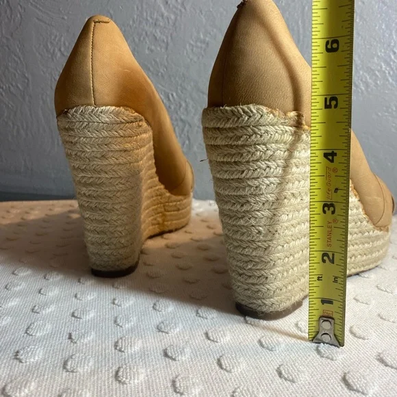 VINCE CAMUTO Womens Taryn Nubuck Jute Peeptoe Wedge - Picture 7 of 16